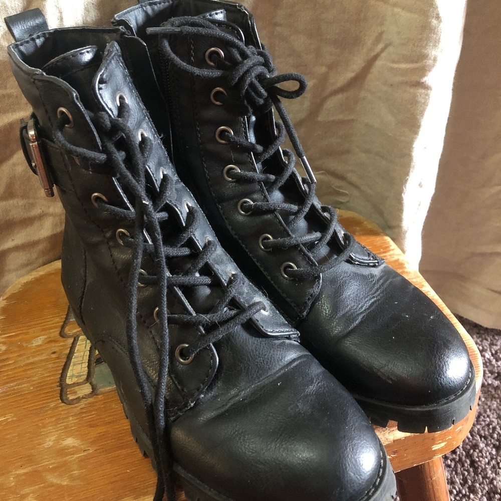 Woman’s black combat boots (T.J Maxx)